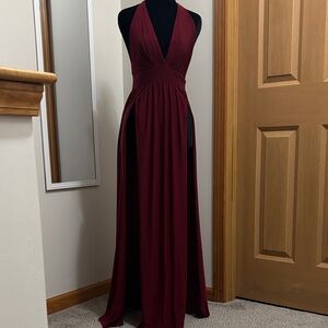 Windsor Deep Red Backless Maxi Dress